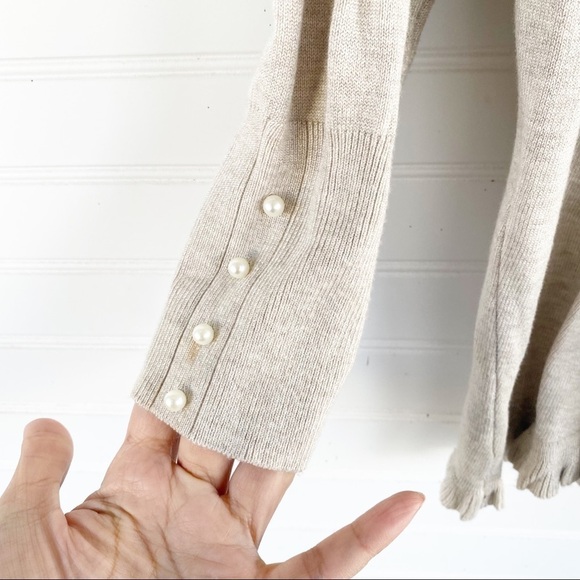 Joseph A open ruffle cardigan sweater Size Medium - Picture 2 of 7